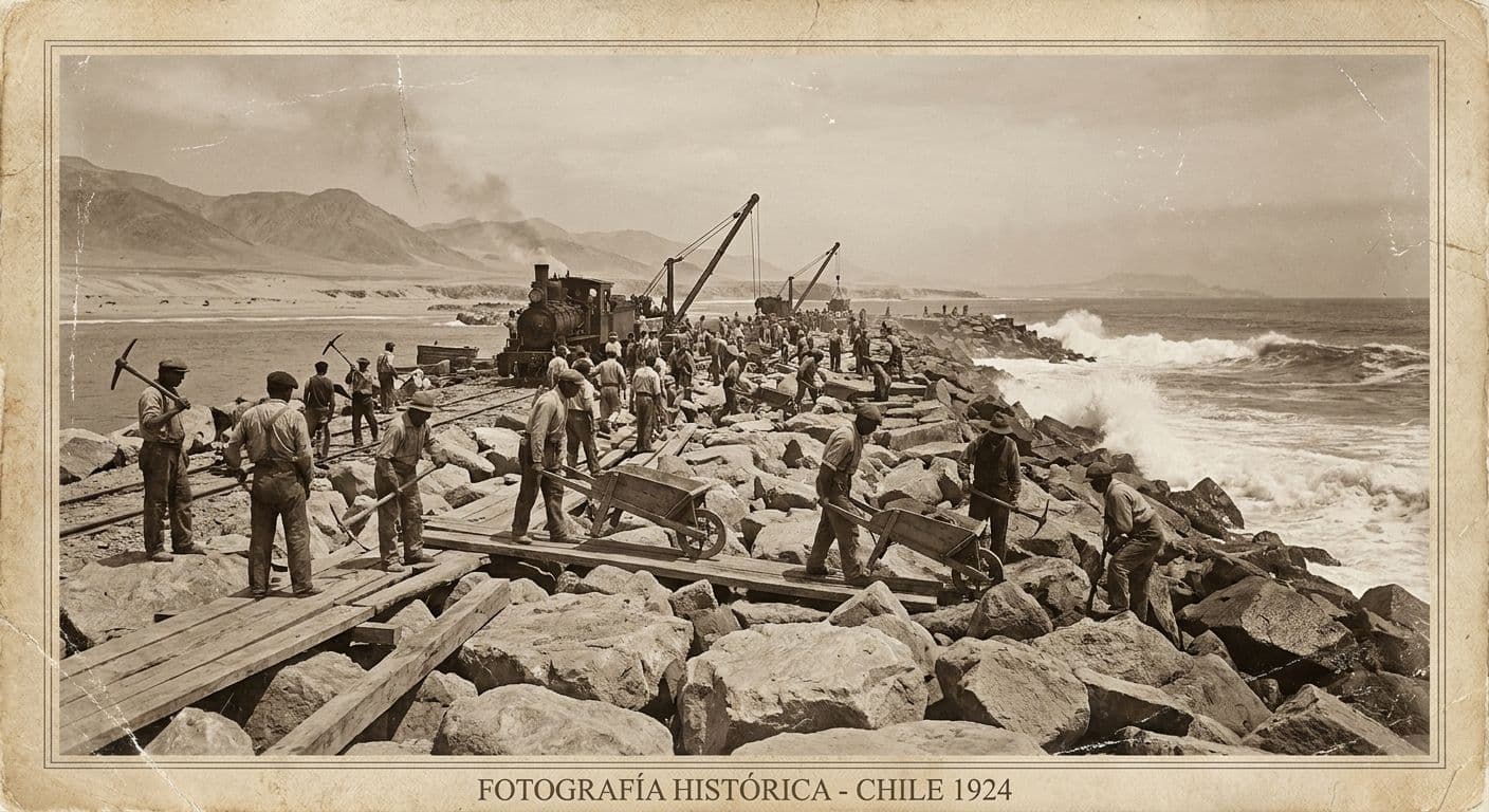 Inicio construcción del molo de abrigo