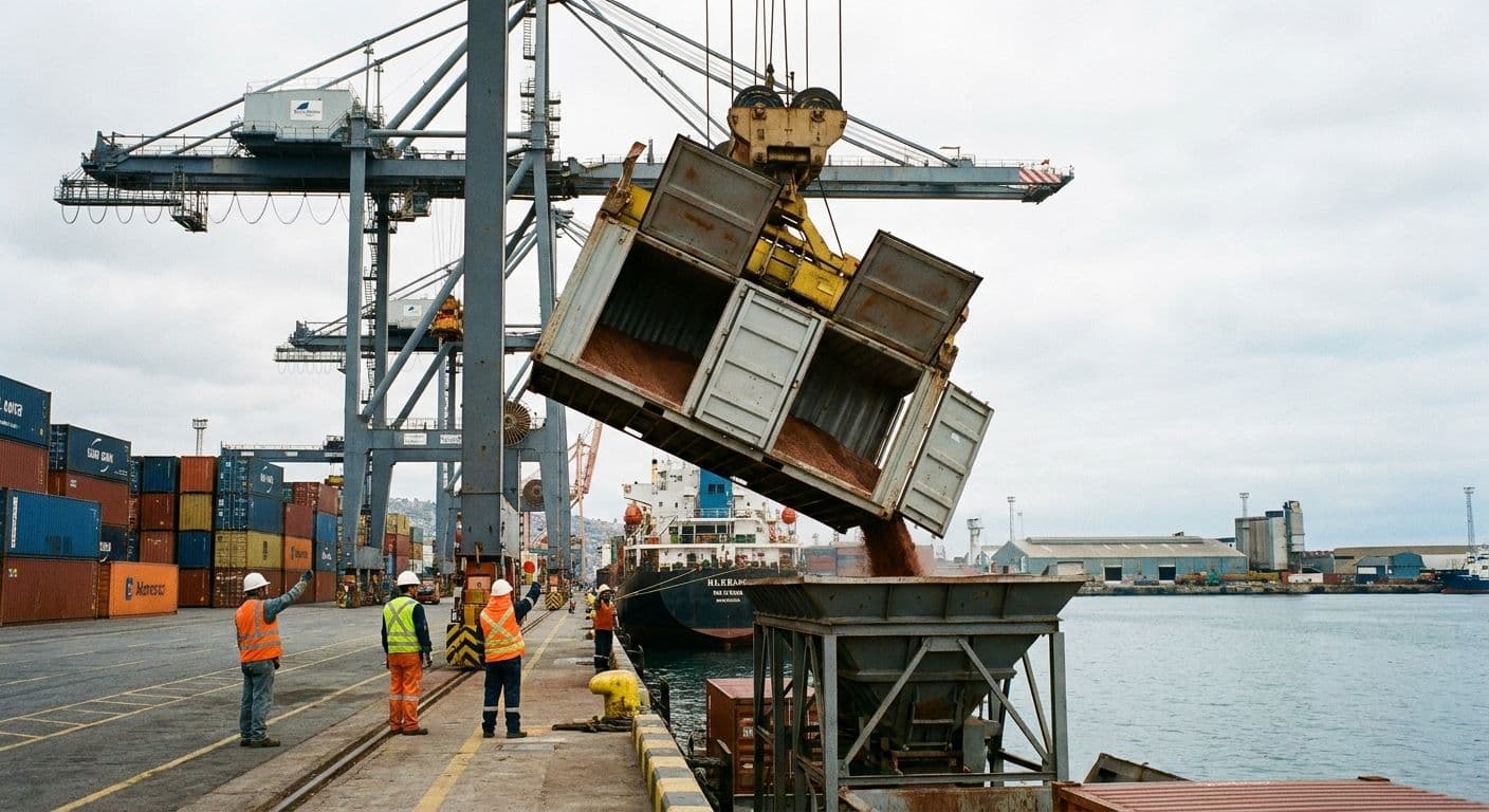 Primer embarque con contenedores de volteo